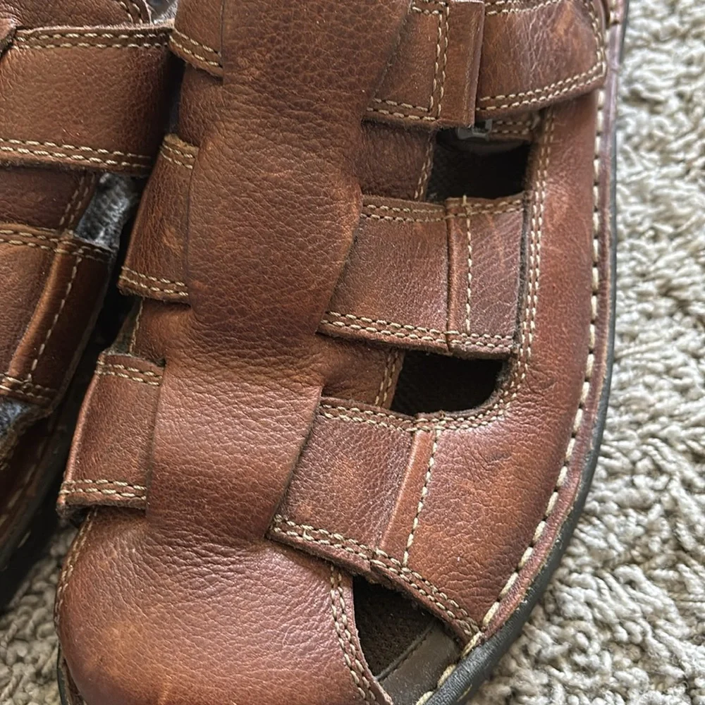 Nunn Bush Closed Toe Brown Leather Fisherman Sandals